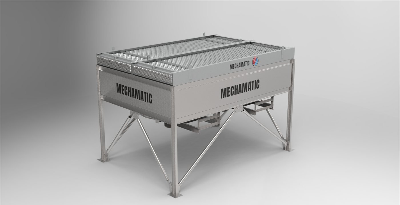 MechaMatic air-cooled fin-fan heat exchanger on a fabricated steel frame
